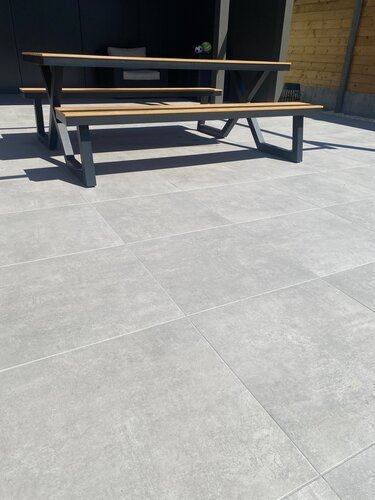 keramische terrastegel Uni Grey 60x60x2 betonlook