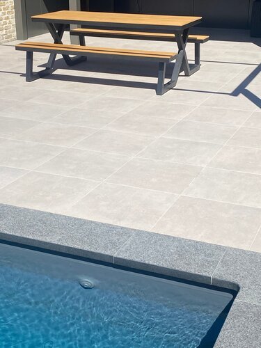 keramische terrastegel Uni grey 60x60x2 betonlook