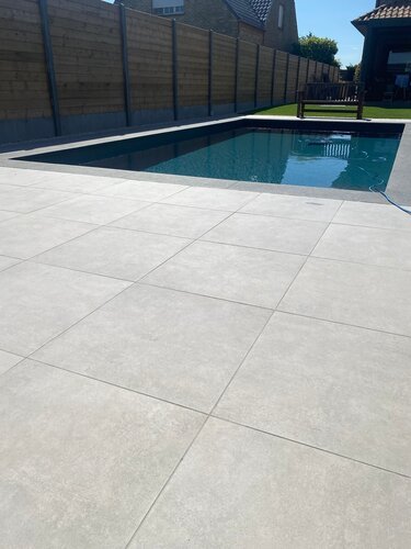 keramische terrastegel Uni grey 60x60x2 betonlook