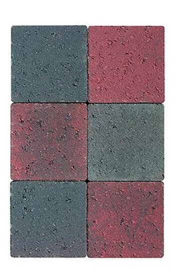 Mbm stones - rood/zwart genuanceerd - verouderd,getrommeld Betonklinkers