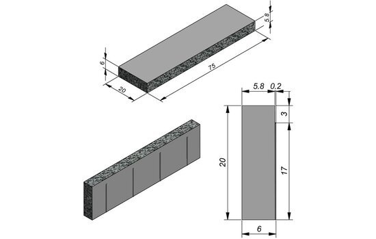 Rockstone walling line afdeksteen dark Betonnen stapelstenen