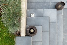 Smooth blue velvet strak/betonlook