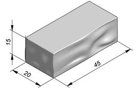 Cliffstone element b gletjser - gekliefd/verouderd/45x20x15